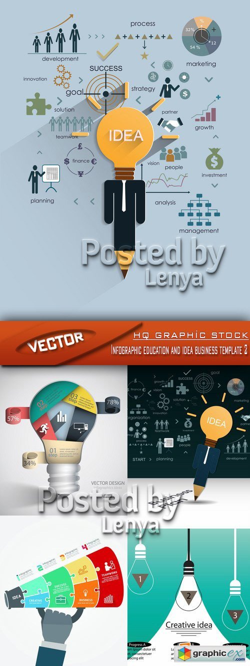 Stock Vector - Infographic education and idea business template 2