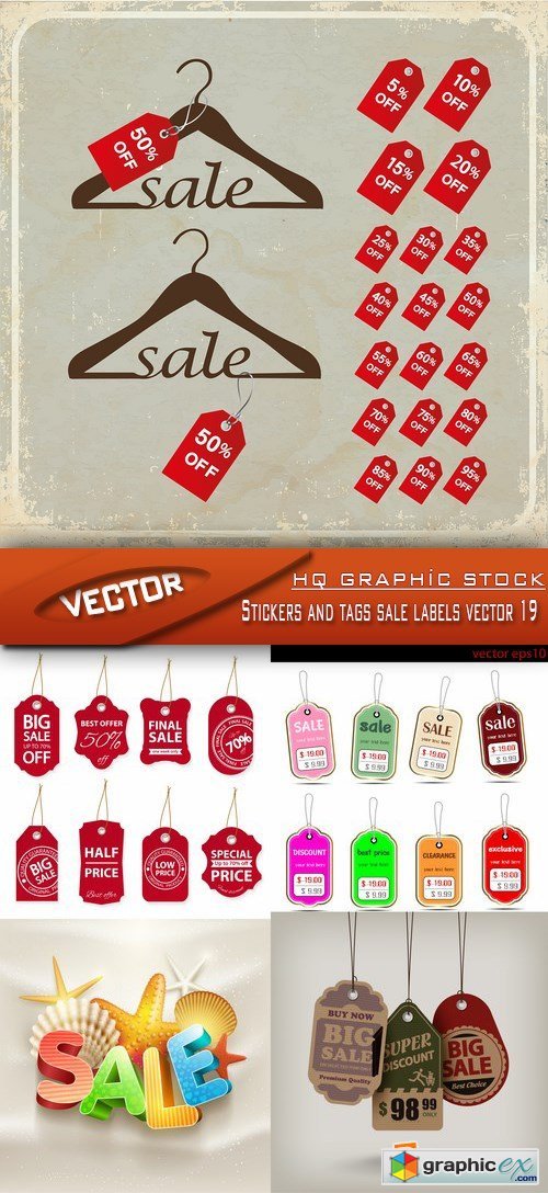 Stock Vector - Stickers and tags sale labels vector 19