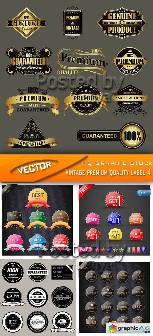 Stock Vector - Vintage premium quality label 4