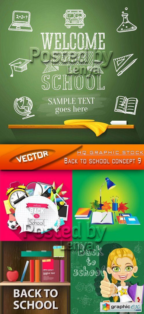Stock Vector - Back to school concept 9