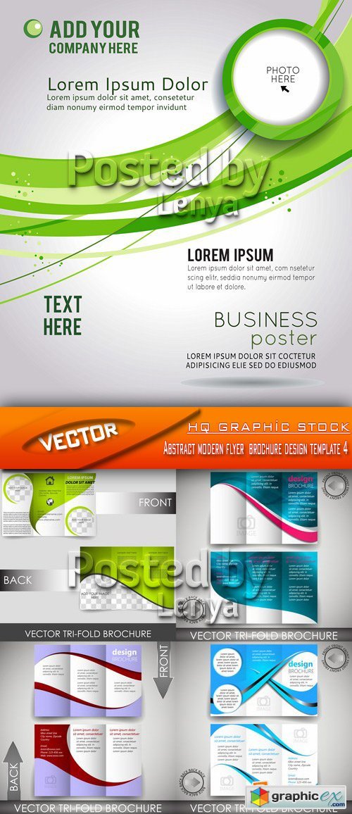Stock Vector - Abstract modern flyer brochure design template 4