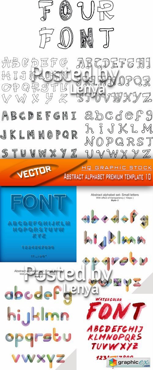 Stock Vector - Abstract alphabet premium template 10