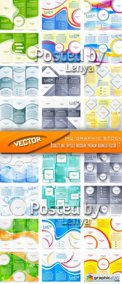 Stock Vector - Booklet and tri-fold brochure premium business vector 17