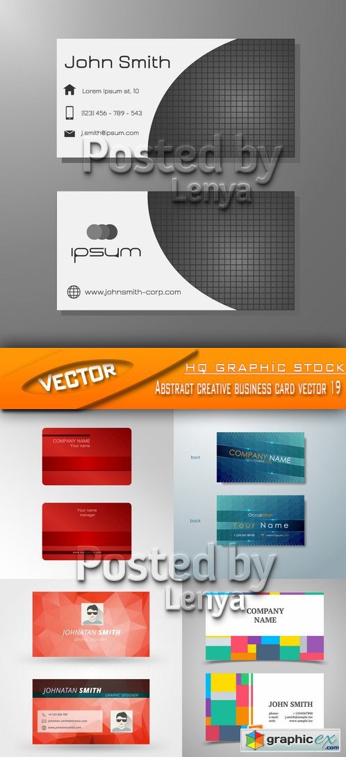Stock Vector - Abstract creative business card vector 19
