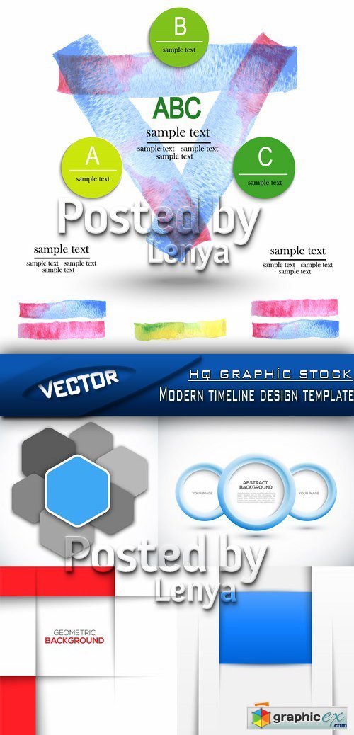 Stock Vector - Modern timeline design template