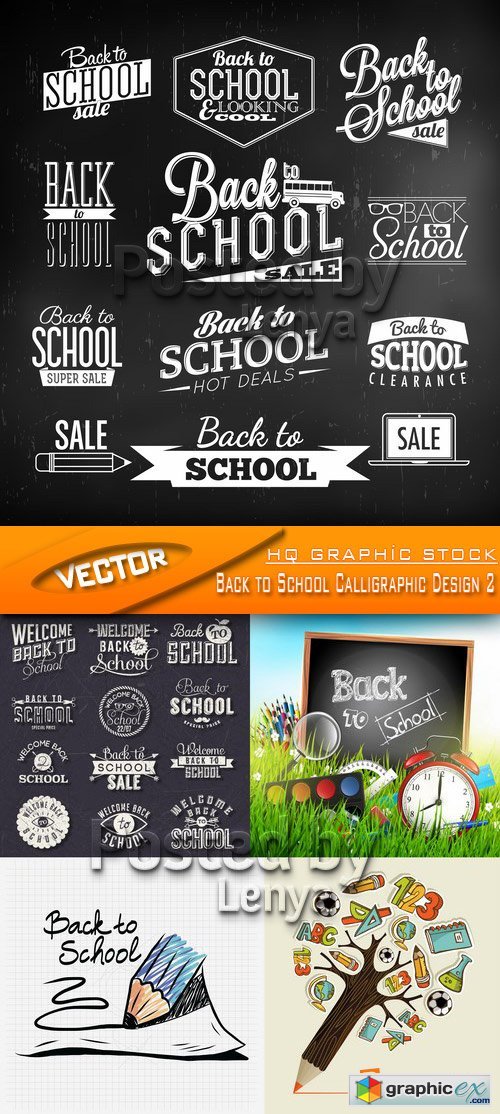 Stock Vector - Back to School Calligraphic Design 2
