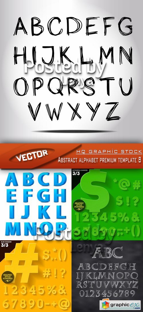 Stock Vector - Abstract alphabet premium template 8