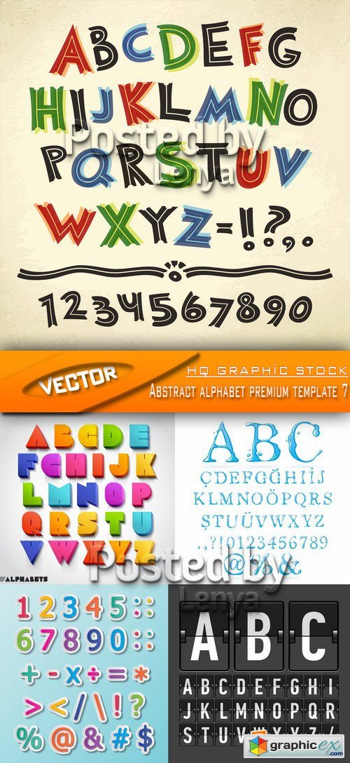 Stock Vector - Abstract alphabet premium template 7