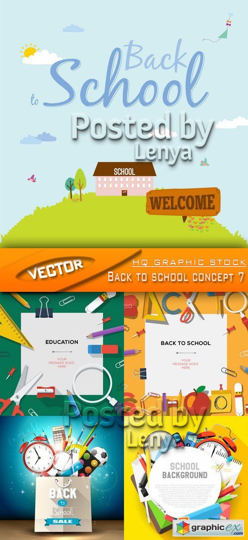 Stock Vector - Back to school concept 7