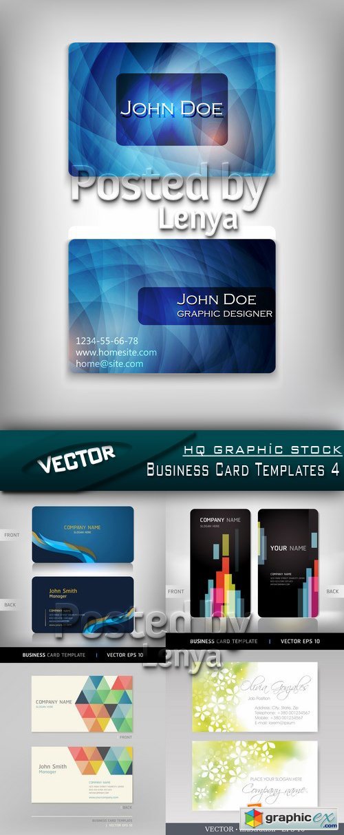 Stock Vector - Business Card Templates 4