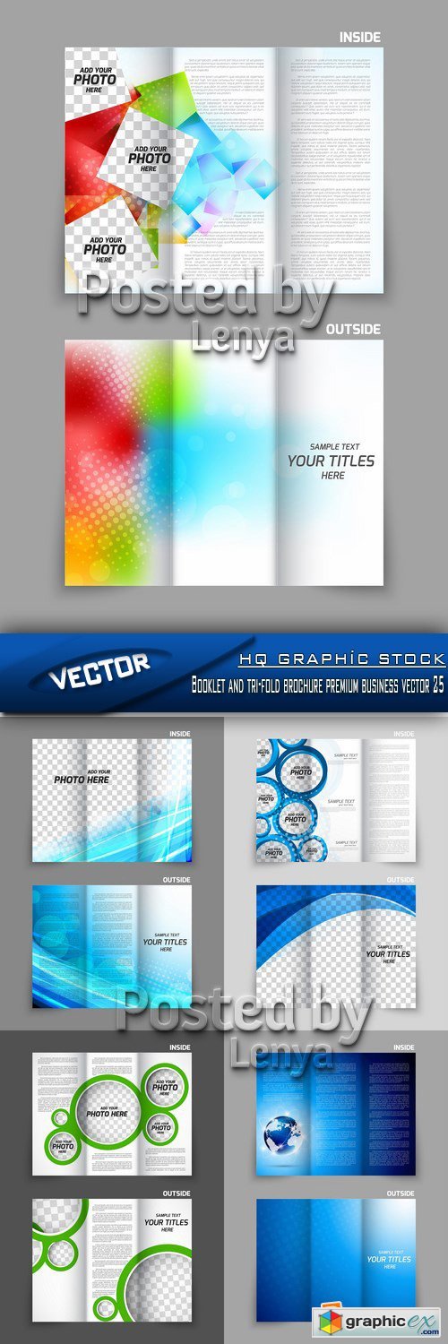 Stock Vector - Booklet and tri-fold brochure premium business vector 25