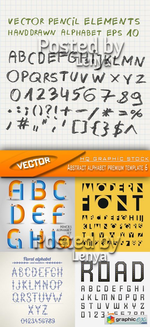 Stock Vector - Abstract alphabet premium template 6