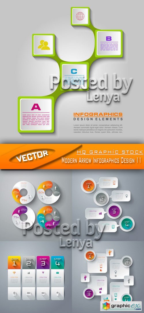 Stock Vector - Modern Arrow Infographics Design 11