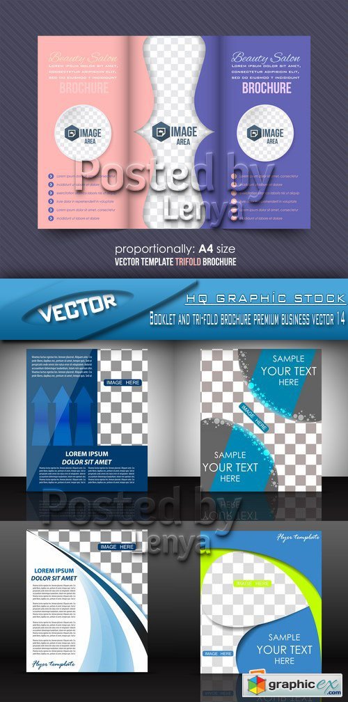 Stock Vector - Booklet and tri-fold brochure premium business vector 14