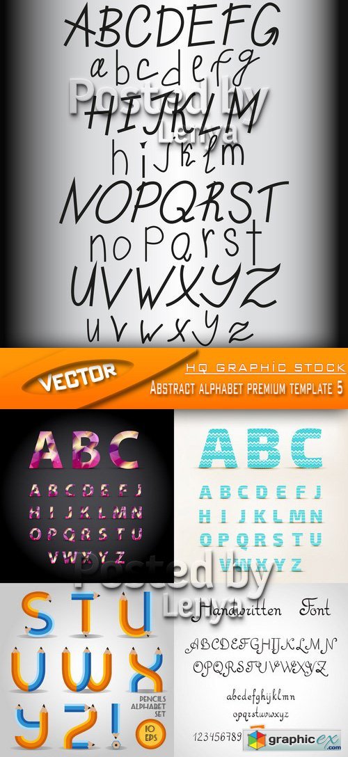 Stock Vector - Abstract alphabet premium template 5