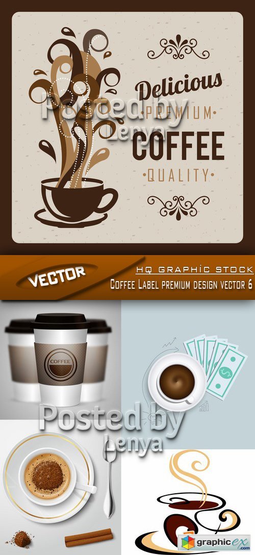 Stock Vector - Coffee Label premium design vector 6