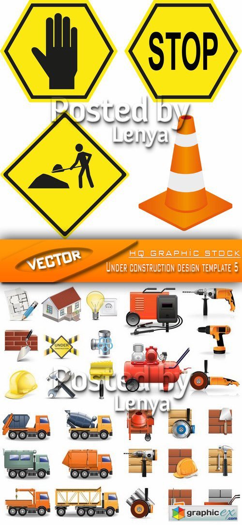 Stock Vector - Under construction design template 5