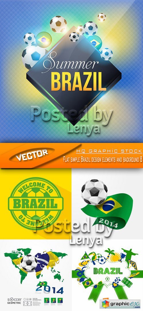 Stock Vector - Flat simple Brazil design elements and backround 8