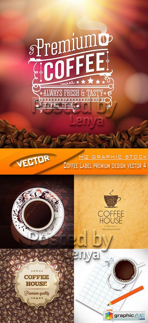 Stock Vector - Coffee Label premium design vector 4
