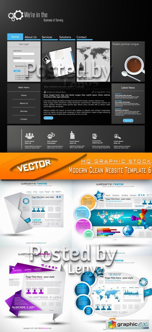 Stock Vector - Modern Clean Website Template 6