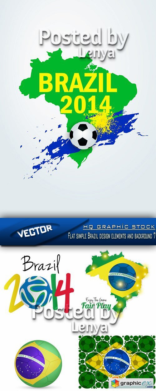 Stock Vector - Flat simple Brazil design elements and backround 7
