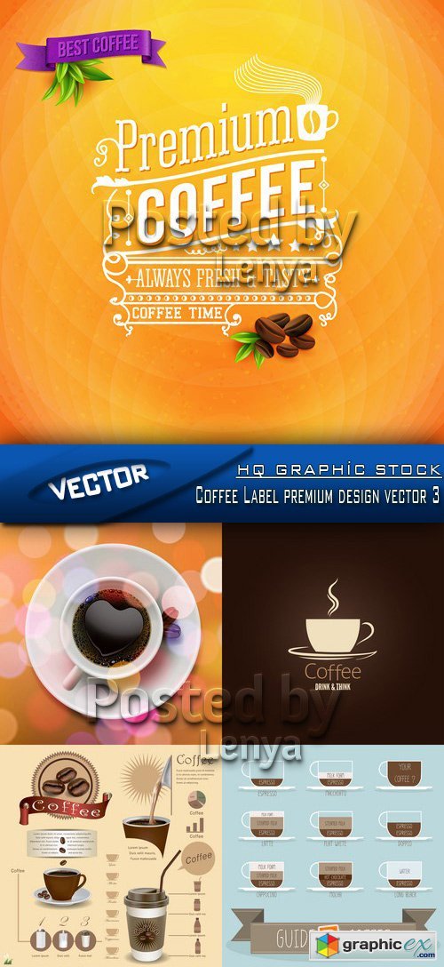Stock Vector - Coffee Label premium design vector 3