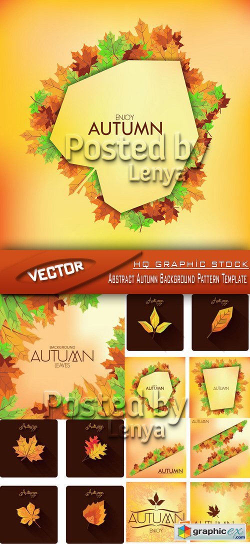 Stock Vector - Abstract Autumn Background Pattern Template