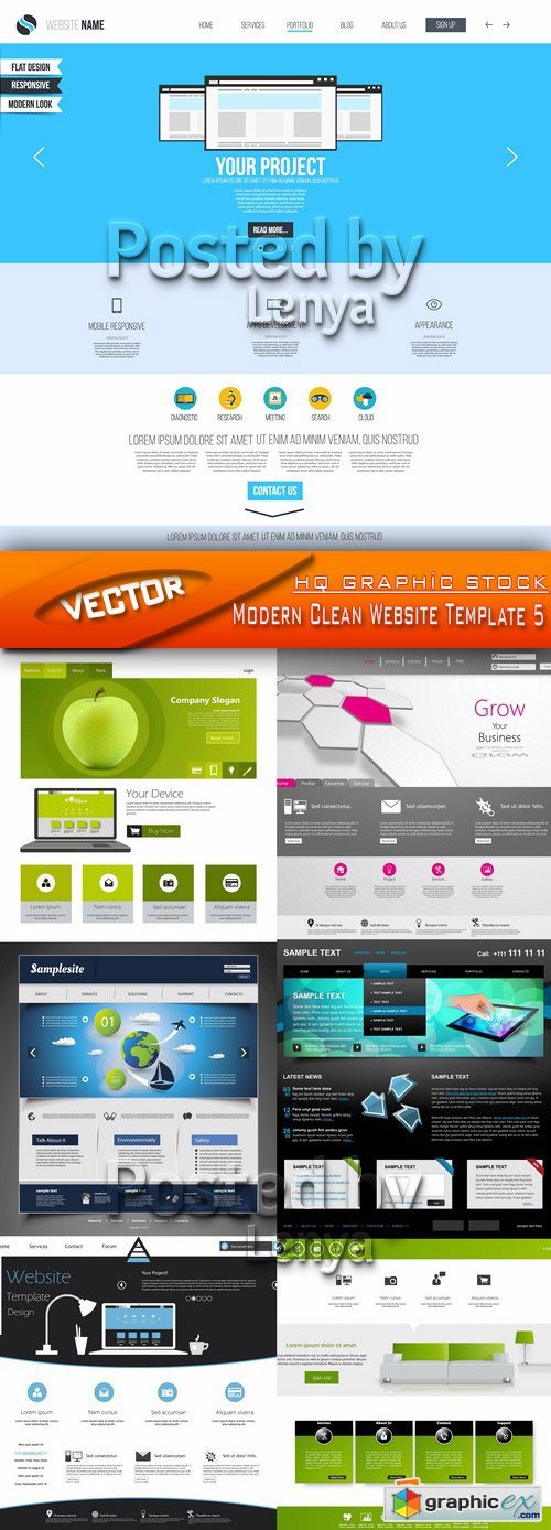 Stock Vector - Modern Clean Website Template 5