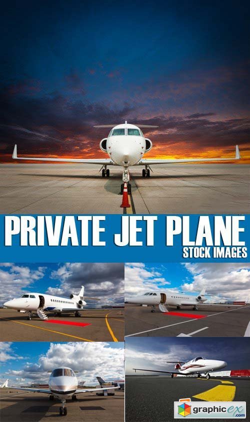 Stock Photos - Private jet plane, 25xJPG