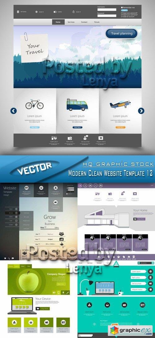Stock Vector - Modern Clean Website Template 12