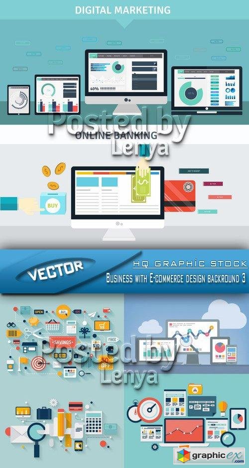 Stock Vector - Business with E-commerce design backround 03
