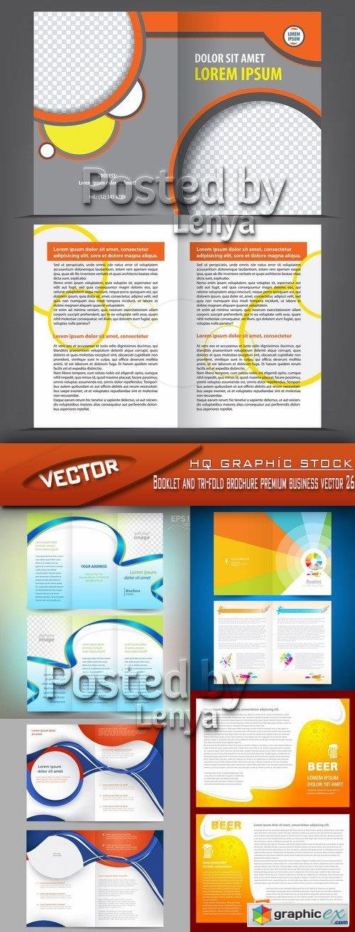 Stock Vector - Booklet and tri-fold brochure premium business vector 26
