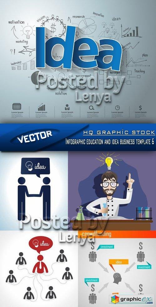 Stock Vector - Infographic education and idea business template 6