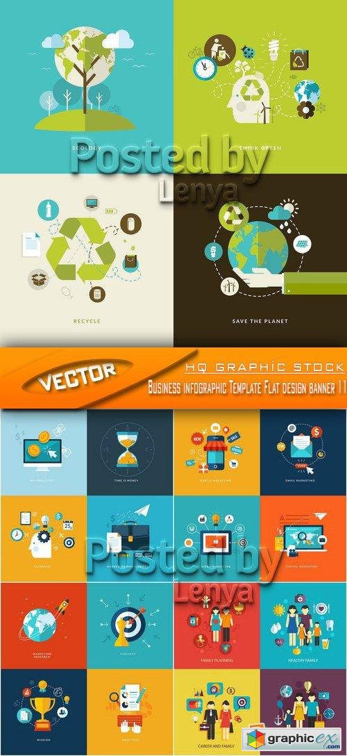 Stock Vector - Business infographic Template Flat design banner 11