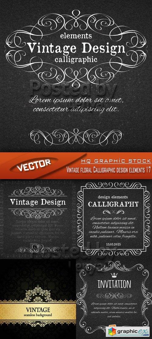 Stock Vector - Vintage floral Calligraphic design elements 17