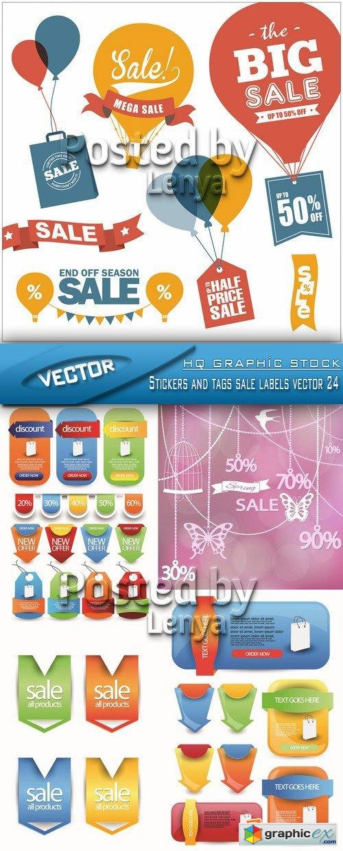 Stock Vector - Stickers and tags sale labels vector 24