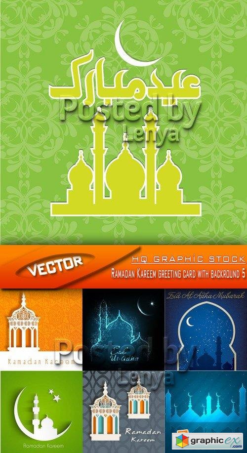 Stock Vector - Ramadan Kareem greeting card with backround 5