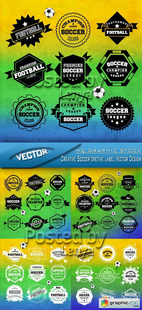Stock Vector - Creative Soccer cretive label Vector Design