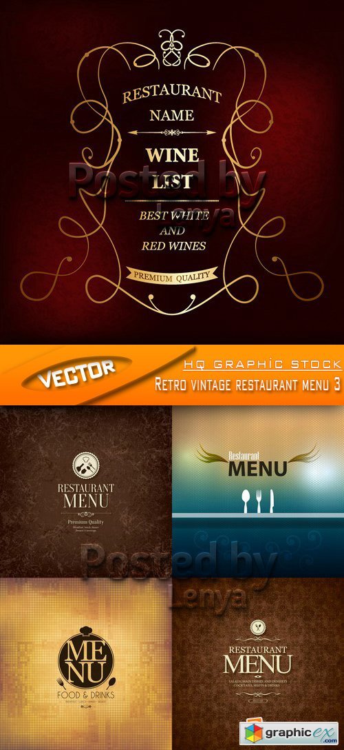 Stock Vector - Retro vintage restaurant menu 3