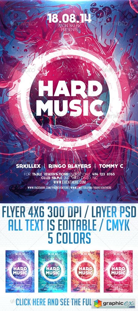 Hard Music Flyer Template 8659196