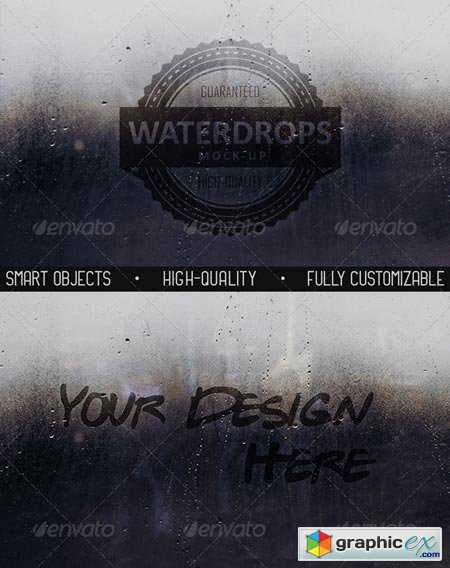 Water Drops Glass Mock-Up 8715048