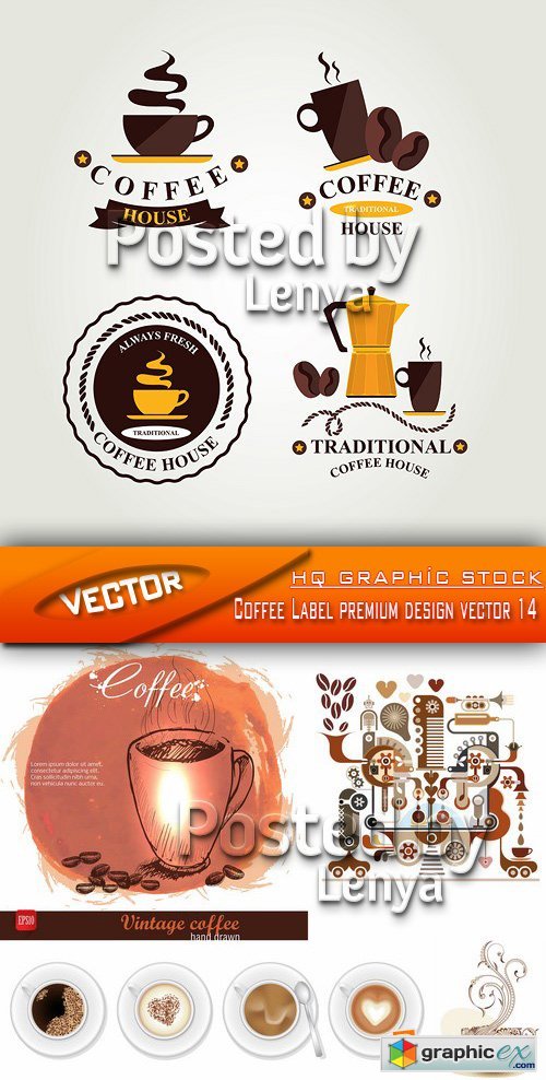 Stock Vector - Coffee Label premium design vector 14