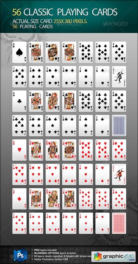 56 Classic Playing Cards 6635594