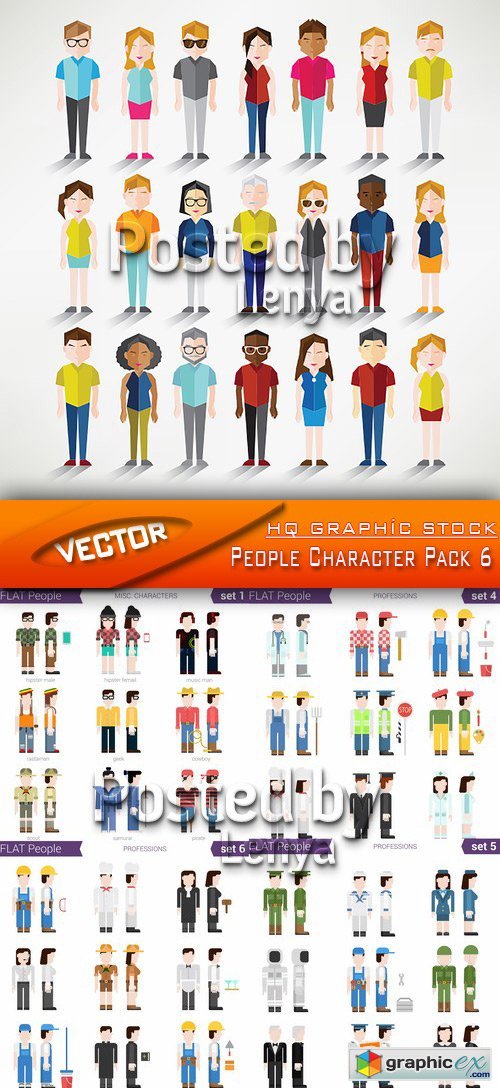 Stock Vector - People Character Pack 6