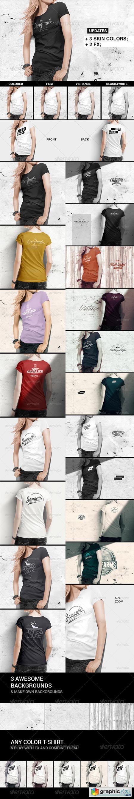Women T-Shirt Mock-Up 8504847
