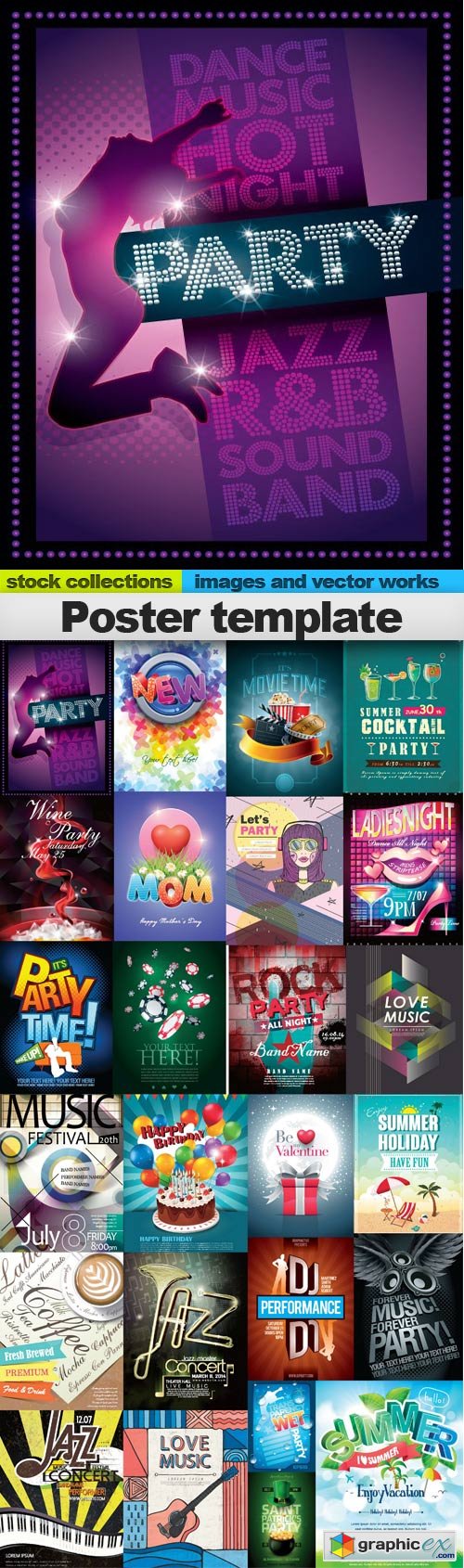 Poster template vector 25xEPS