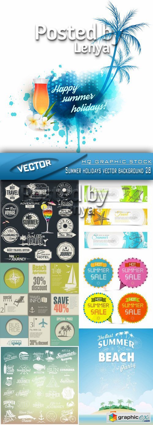 Stock Vector - Summer holidays vector background 28