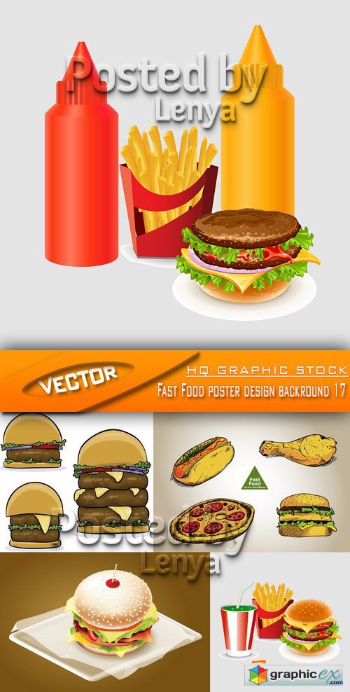 Stock Vector - Fast Food poster design backround 17