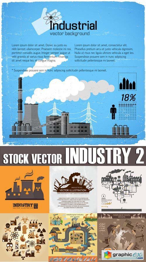  Stock Vectors - Indystrial, Industry 2, 25xEPS 