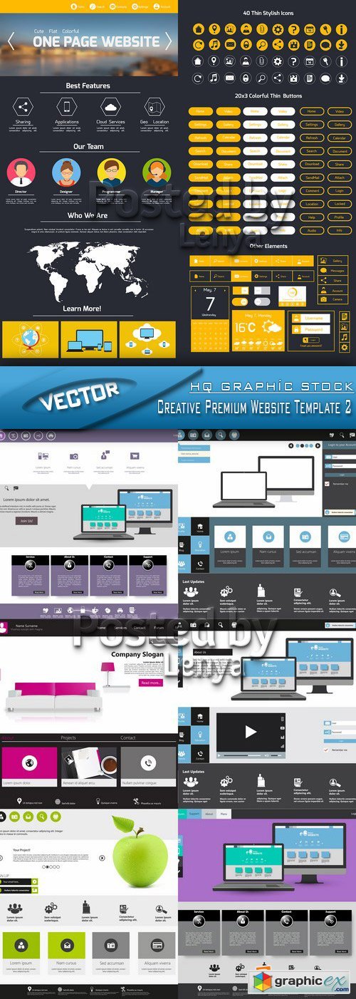 Stock Vector - Creative Premium Website Template 2